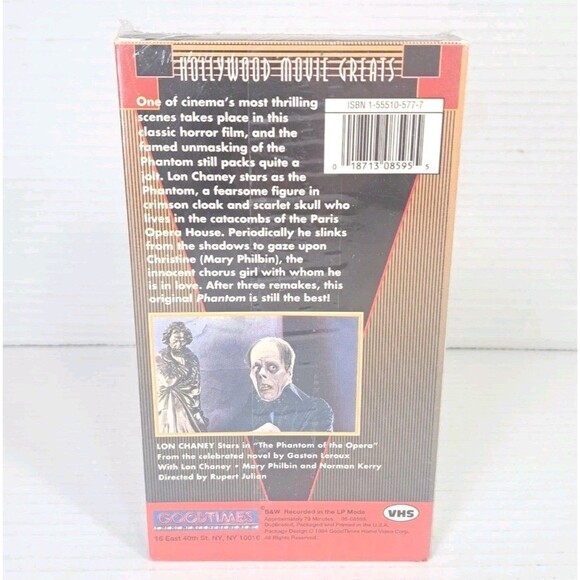 The Phantom of the Opera VHS Collector’s Edition Hollywood Movie Greats NEW - Picture 2 of 6